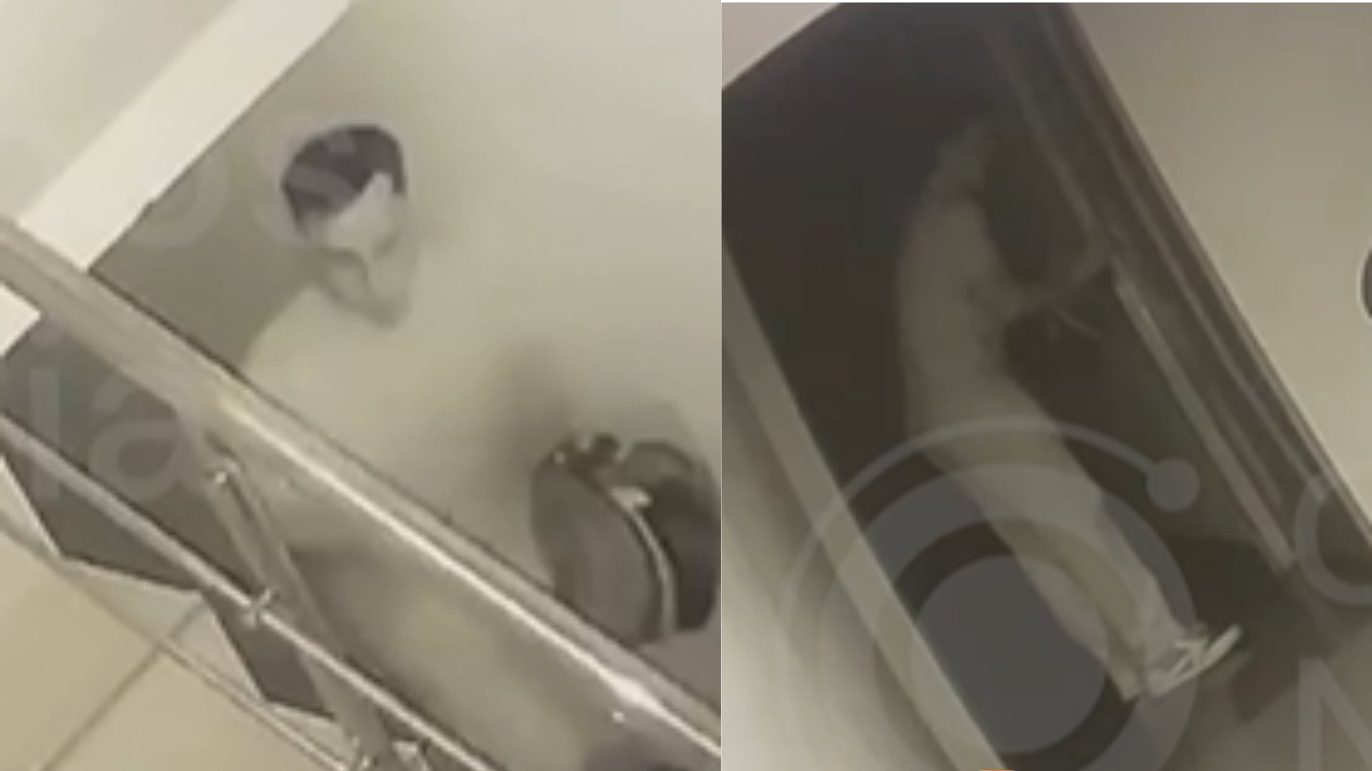 Las cámaras de seguridad de un inmueble en Trujillo registran el ingreso del suboficial Diego Vela antes de caer desde la parte alta del edificio. (Composición: Infobae Perú / Cosmos Noticias)