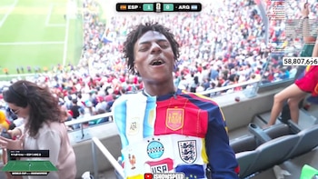 El festejo de Speed tras la derrota de Argentina ante España
