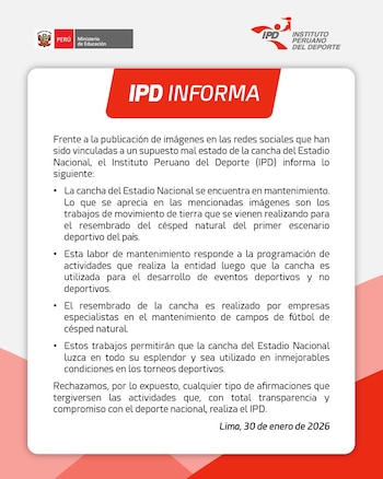 Comunicaco del IPD sobre el