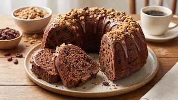 Receta de budín de chocolate con pasas y granola