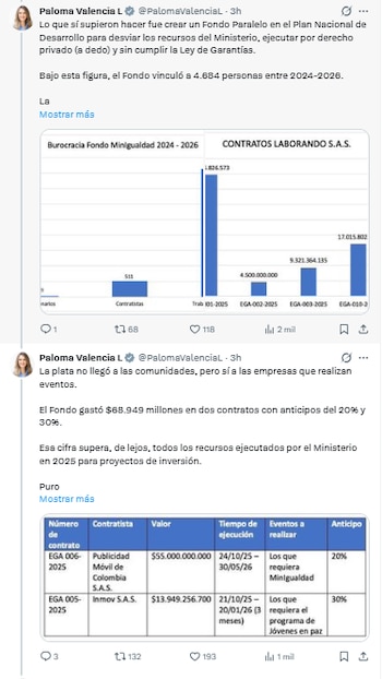 Valencia considera que no debe crearse el Ministerio de la Igualdad - crédito @PalomaValenciaL/X