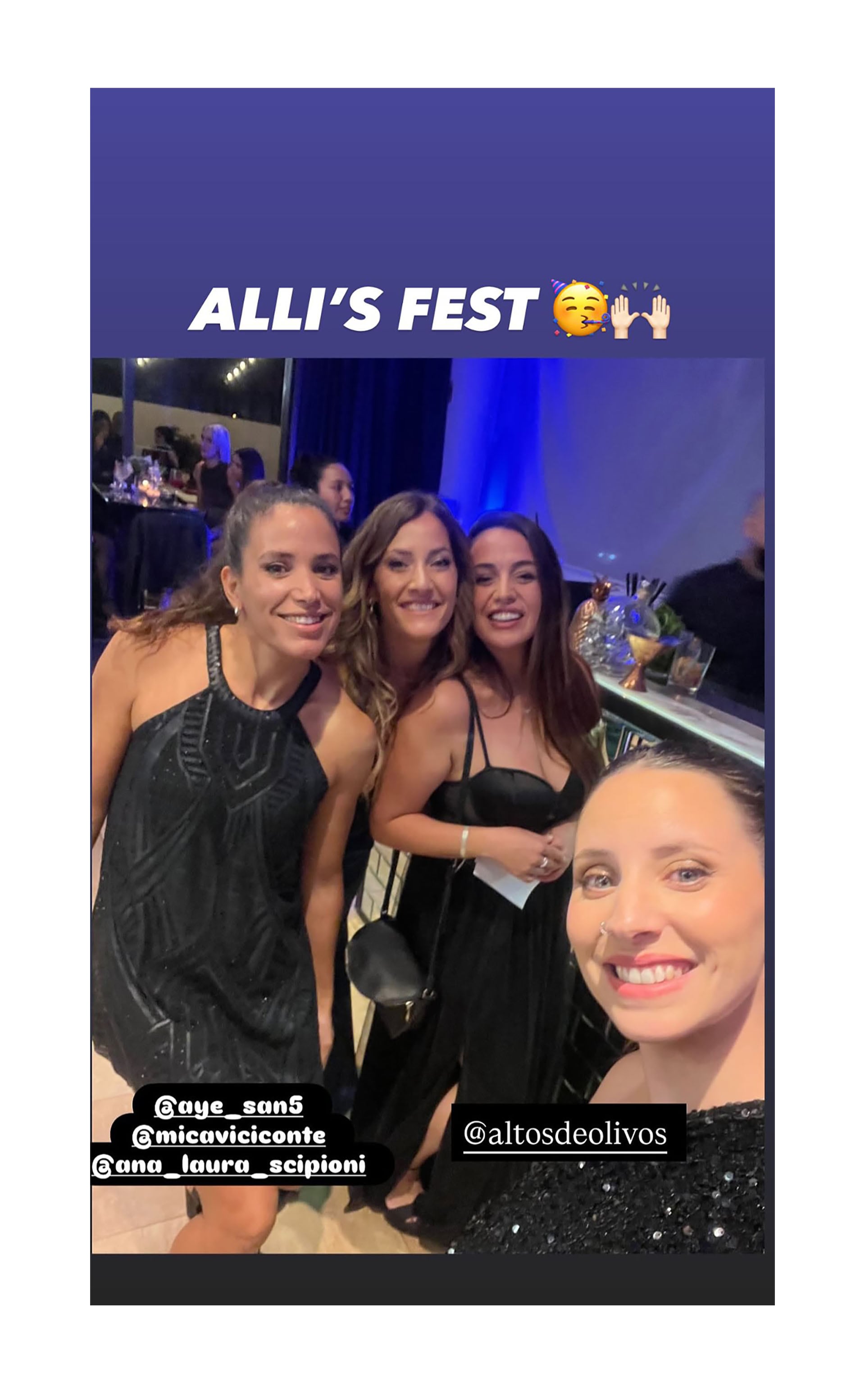 Micaela Viciconte compartió un momento de alegría junto a sus amigas en la celebración de los quince años de Allegra Cubero (Instagram )