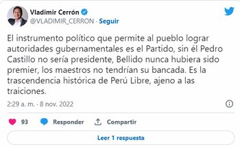 Pronunciamiento de Vladimir Cerrón