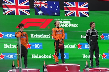 Lando Norris terminó en el segundo lugar en la carrera principal del Gran Premio de China (AP/Andy Wong)
