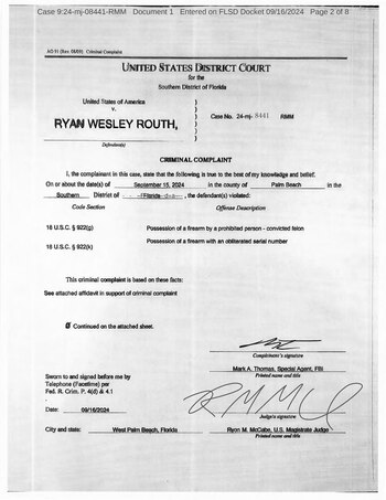 Facsímil de la declaración jurada