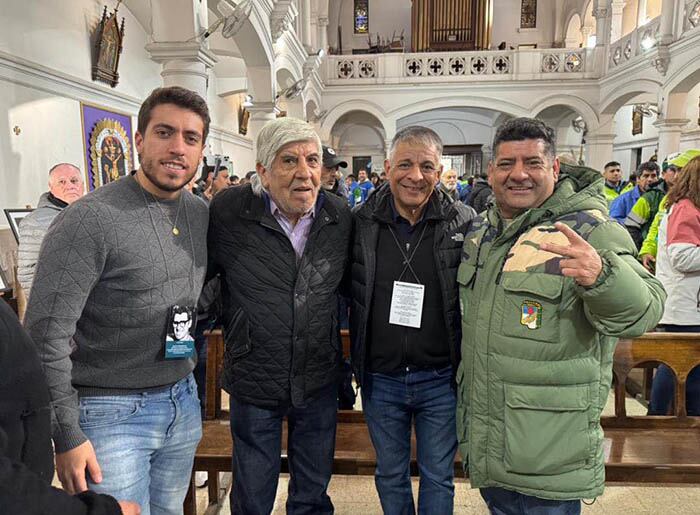 Hugo Moyano, su hijo Jerónimo, Octavio Argüello y José Garnica, del Sindicato de Camioneros