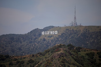 The Hollywood sign is pictured