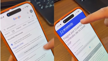 Así luce el sitio web señalado por Nicolás Abril, que replica elementos de la plataforma de pagos del Acueducto. - crédito captura de video