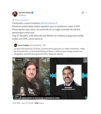 Mensagem de La Cámpora para Kicillof