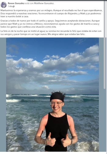 La madre del joven emitió