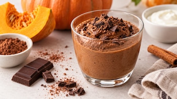 Mousse saludable de chocolate y calabaza: receta fácil, cremosa y con pocos ingredientes