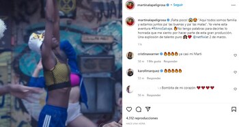 Post en Instagram de Martina La Peligrosa sobre 'Ritmo salvaje'. Foto: @martinalapeligrosa