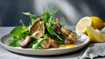 Ensalada verde con alcachofas y