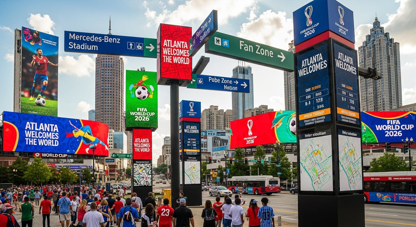 Los nuevos letreros en Atlanta ofrecen información actual sobre calles, rutas de acceso y distritos de entretenimiento local (Imagen Ilustrativa Infobae)