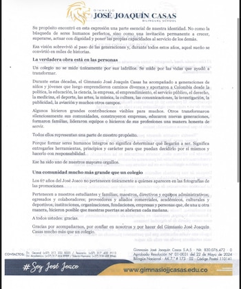 La institución afirmó que el legado educativo perdurará a través de las acciones de sus egresados en la sociedad - crédito José Joaquín Casas