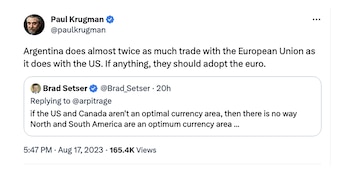 El tuit de Krugman sobre