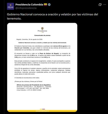 Gobierno nacional - crédito @infopresidencia/X