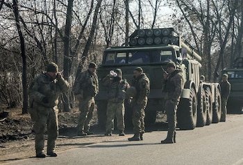 Soldados ucranianos en la región