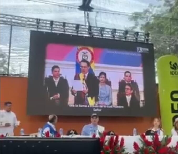 El acto contó con la presencia del gobernador de Antioquia, Andrés Julián Rendón Cardona, además de otros políticos, dirigentes y representantes gremiales, que reiteraron su apoyo al exmandatario - crédito Centro Democrático