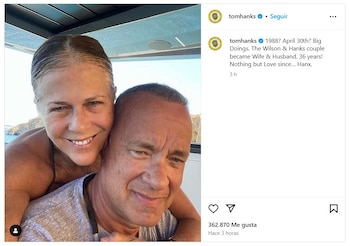 Tom Hanks y su esposa