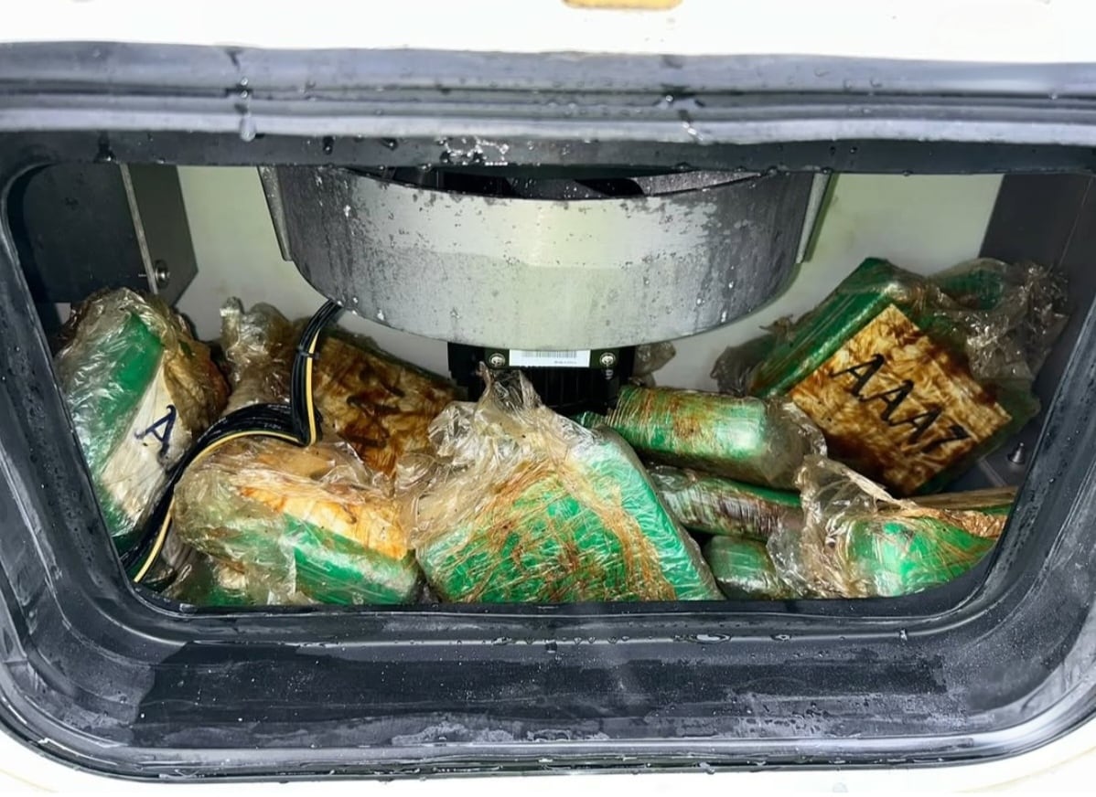 Unidades del Servicio Nacional Aeronaval localizaron 20 paquetes de presunta droga ocultos en los paneles de refrigeración de un contenedor inspeccionado en Colón. Tomada de Instagram