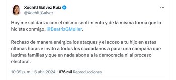 La candidata a la presidencia