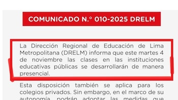 El primer comunicado de Minedu