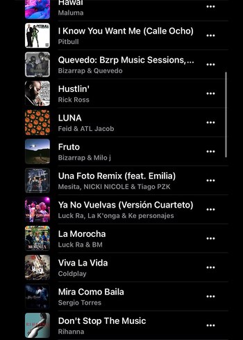 La lista de reproducción musical