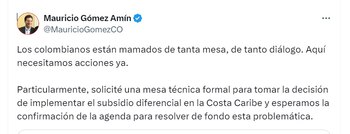 Mauricio Gómez Amín, exigió soluciones
