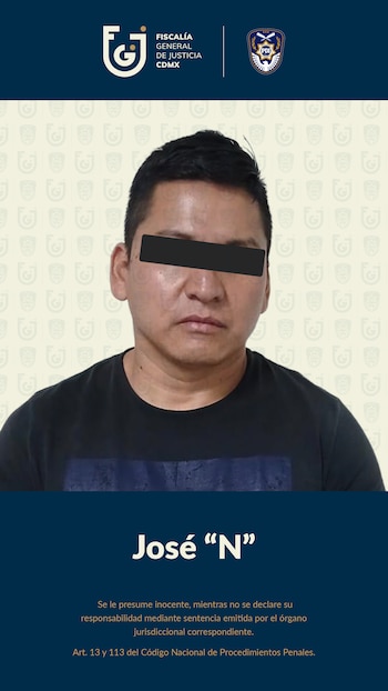 José “N” foi preso no dia 15 de maio após invadir um escritório onde o casal vítima se recusava a pagar à quadrilha 20 mil pesos por semana. Crédito: FGJ-CDMX