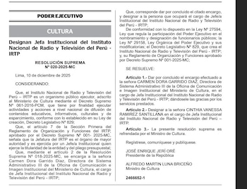 Gobierno de José Jerí designa