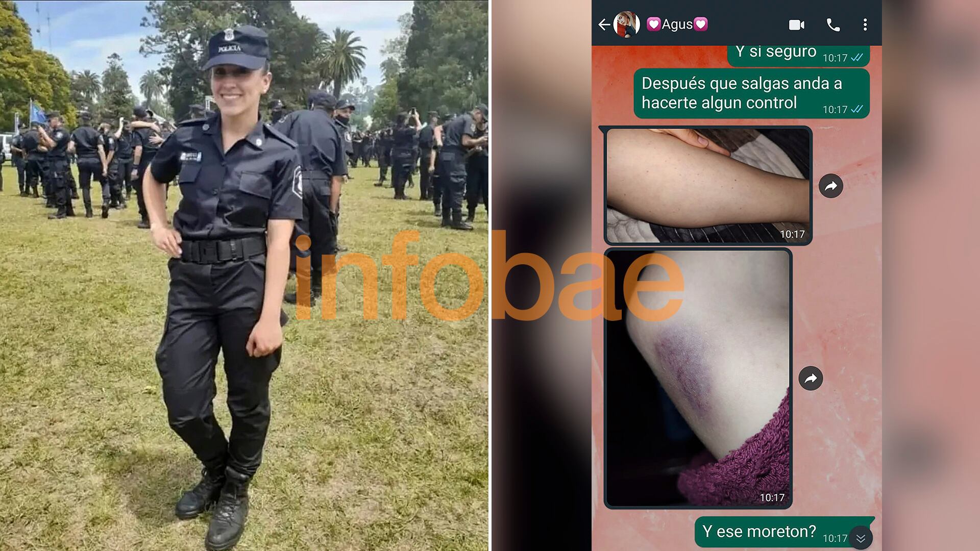 Agustina y una de las fotos que compartió con allegados