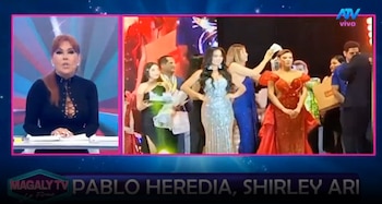 Milett Figueroa recibe duras críticas luego de equivocarse en la elección de la reina del Miss Morropón. Captura: Magaly TV La Firme.