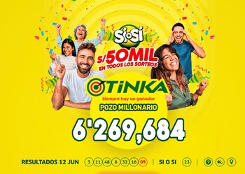 La Tinka dio a conocer los resultados del sorteo del miércoles 12 de junio.