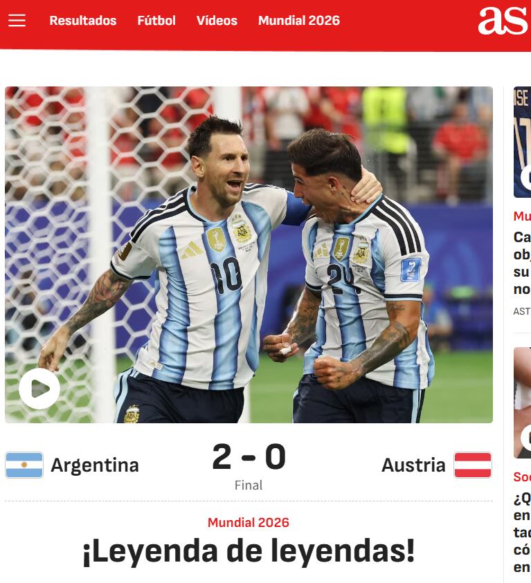 Así tituló el Diario As