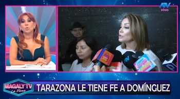 Karla Tarazona rompe su silencio sobre la hija de Christian Domínguez: “No le tengo miedo a nadie”. Captura: Magaly TV La Firme.