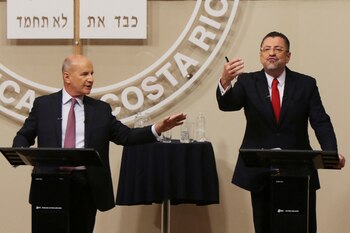 Presidential candidates Jose Manuel Figueres