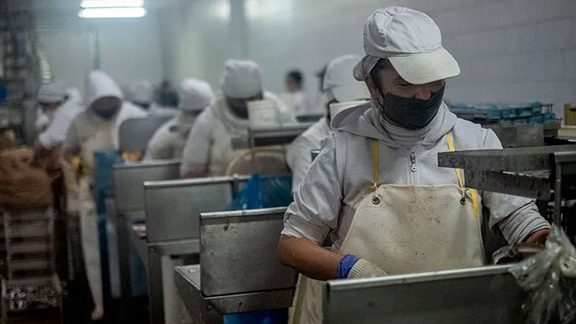 Trabajadores de la planta de Marechiare, parte del equipo desvinculado tras el cese de la producción