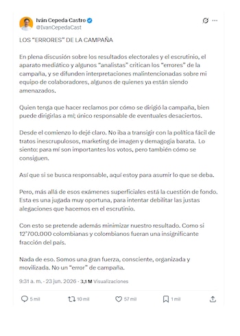 Iván Cepeda negou