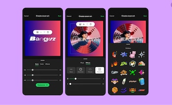 Los usuarios pueden agregarle stickers a sus portadas. (Spotify)