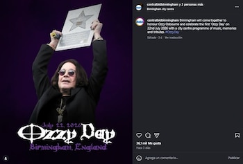 El 22 de julio será el primer día de Ozzy Osbourne en Birmingham.