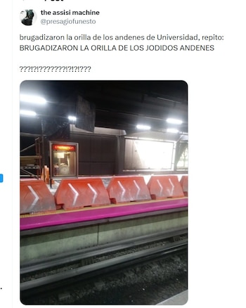 Denunciaron que la estación Universidad fue "brugarizada" (X/ @presagiofunesto)
