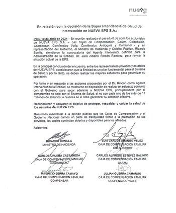 Accionistas de la Nueva EPS