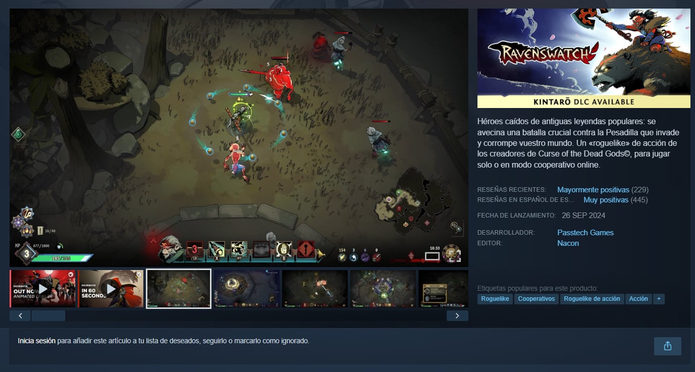 Ravenswatch y Stranded Deep pueden probarse gratis hasta el 19 de octubre de 2026. (Steam)
