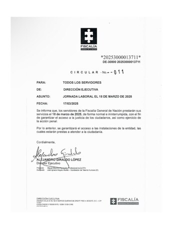 Con esta circular, la Fiscalía