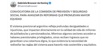 El tuit de la diputada