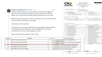 Daniel Briceño respondió con una referencia a los 264.838 votos que obtuvo su proyecto político - crédito @Danielbricen