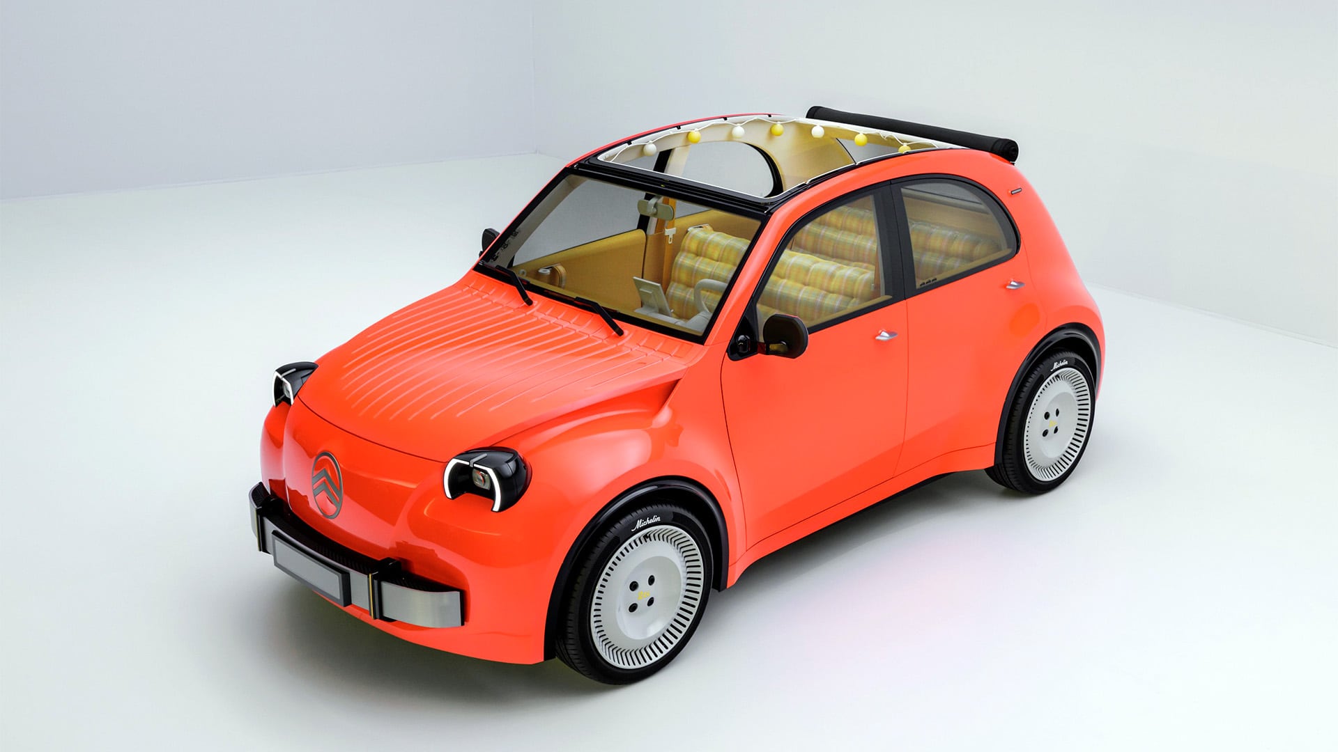 El Citroën 2 CV Concept es la versión reinterpretada del original 2 CV. Se presentó como concepto en el Salón de París 2026 y llegará a las calles en 2028. (Stellantis)