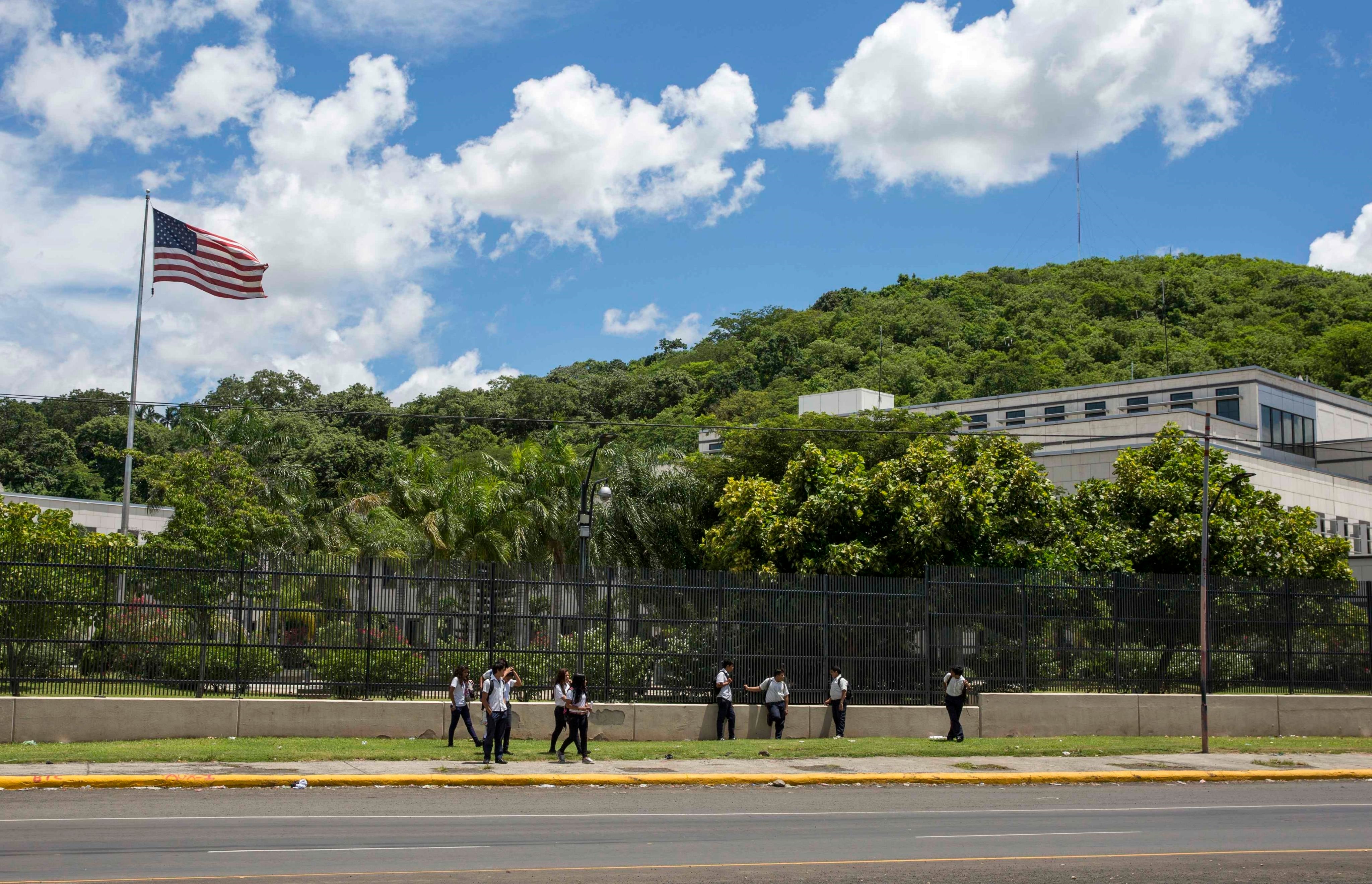 En la imagen un registro general de la embajada de Estados Unidos en Managua (Nicaragua). EFE/Jorge Torres/Argentina
