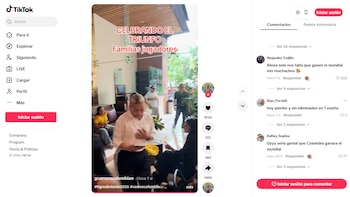 Usuarios en redes sociales comentaron la celebración de Mane Diaz y las familias de la Selección Colombia por el resultado electoral - crédito Captura de Pantalla TikTok